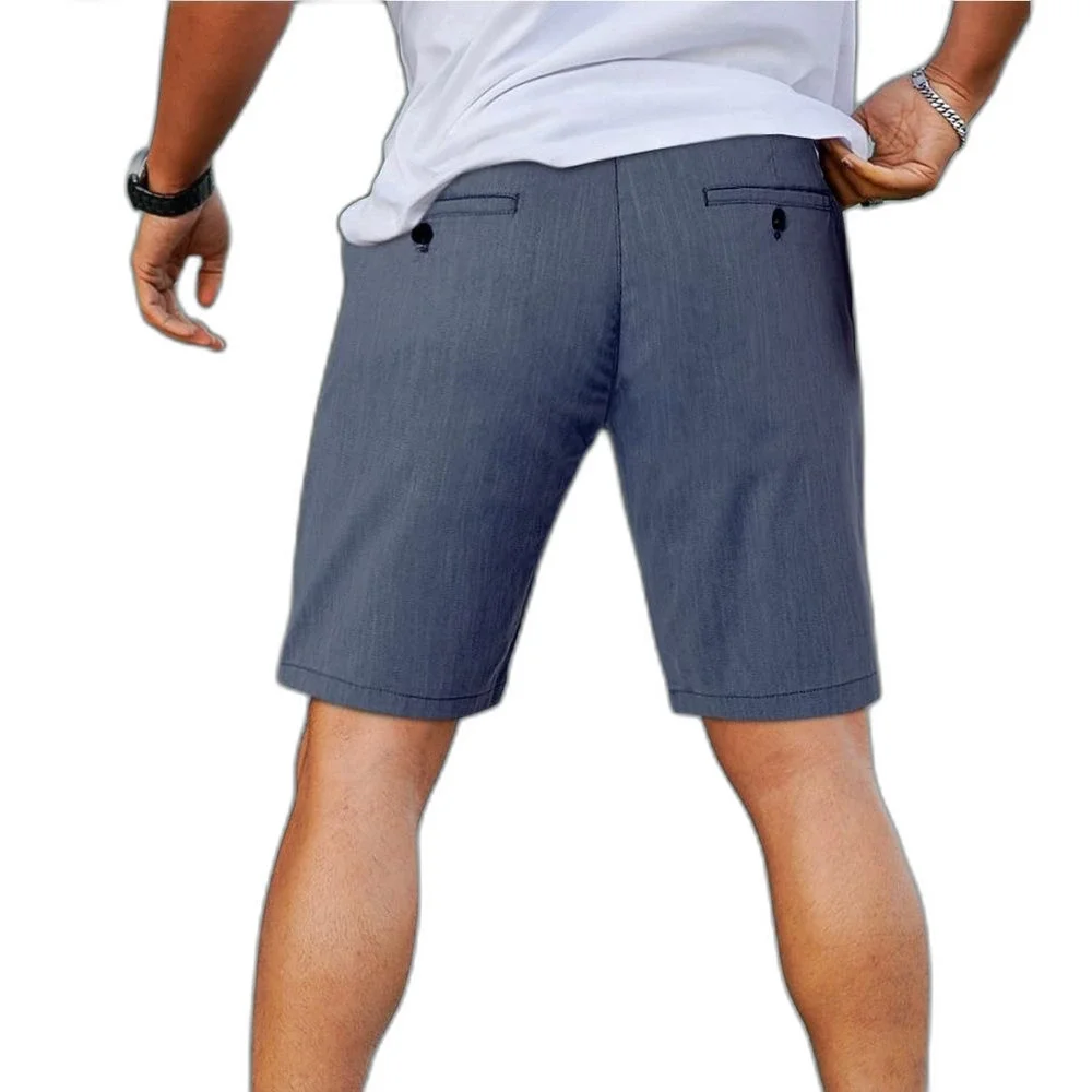 Men's shorts 10’Inseam Skinny Fit Stretch Flat Front Chino Short Dark blue.